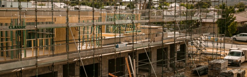 Scaffolding at construction site